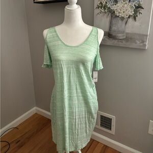 NY&C light green open shoulder T shirt dress🍀👗   Brand new with tags!